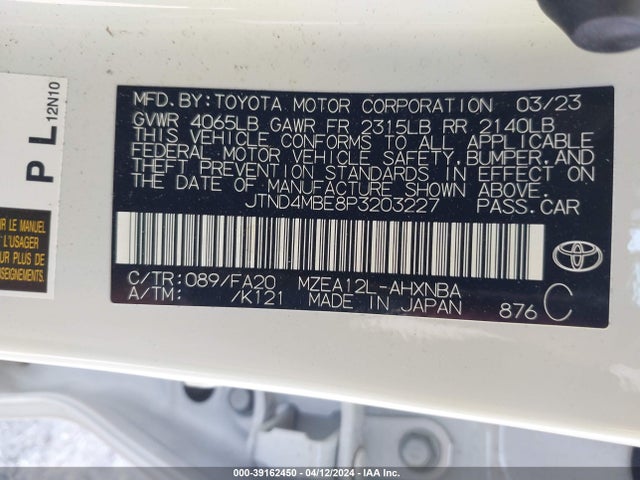 Toyota COROLLA SE 2023 JTND4MBE8P3203227 Image 9