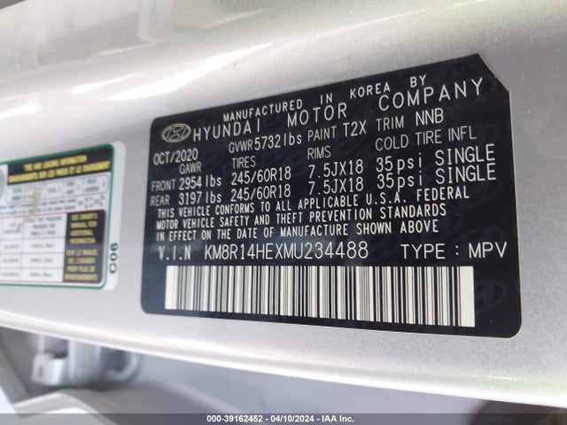 Hyundai Palisade Se 2021 KM8R14HEXMU234488 Image 9