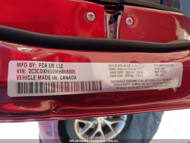 2C3CDXHG0MH608005 Dodge Charger Gt Rwd