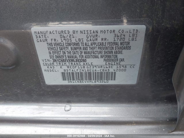 Nissan Versa Sv Xtronic Cvt 2021 3N1CN8EVXML893260 Image 9
