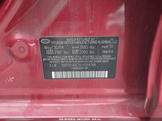 Hyundai ELANTRA SE 2014 5NPDH4AE5EH544788 Image 9