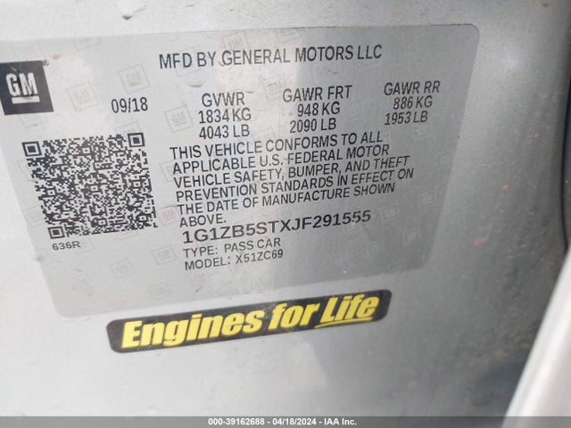 Chevrolet Malibu 1ls 2018 1G1ZB5STXJF291555 Image 9