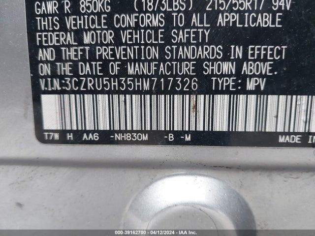 Honda HR-V LX 2017 3CZRU5H35HM717326 Image 9