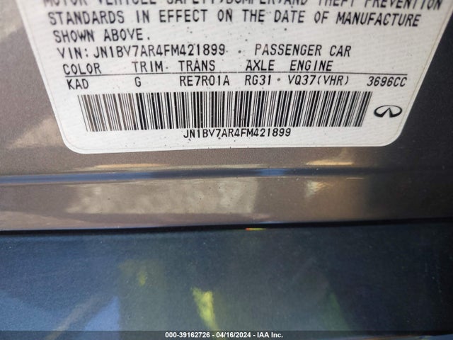 JN1BV7AR4FM421899 Infiniti Q50 Premium