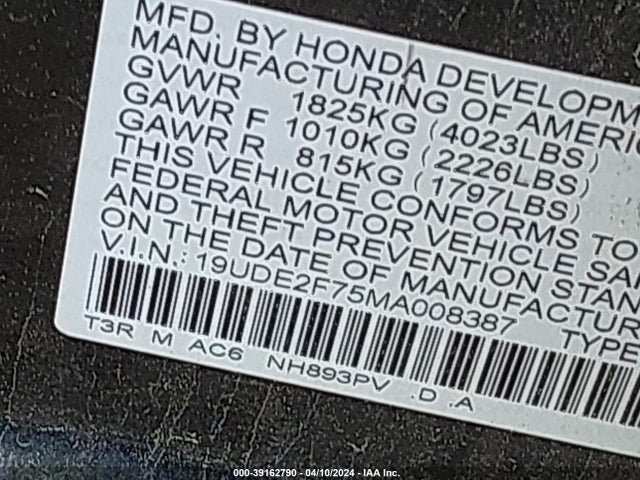 Acura Ilx Premium Package/technology Package 2021 19UDE2F75MA008387 Image 9