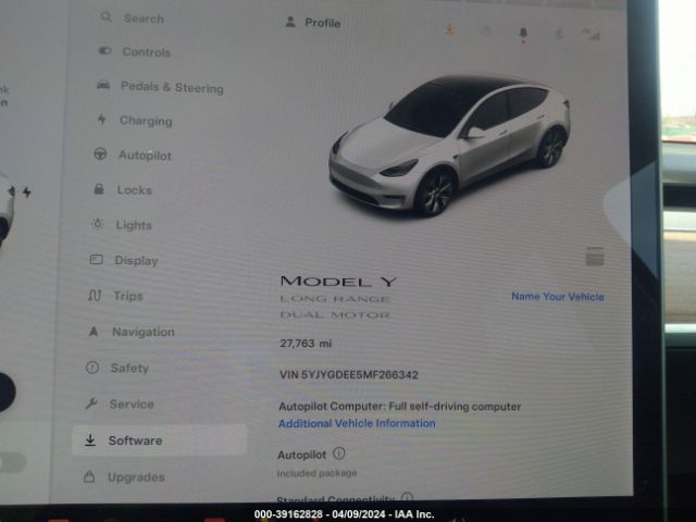 5YJYGDEE5MF266342 Tesla Model Y Long Range Dual Motor All-wheel Drive