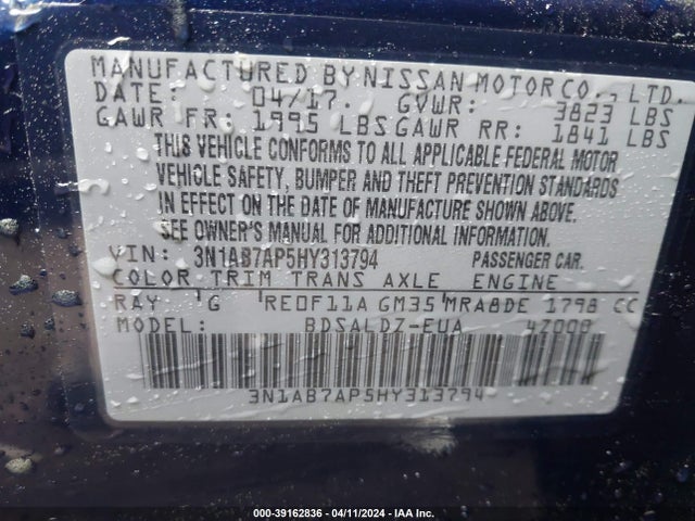 Nissan SENTRA SV 2017 3N1AB7AP5HY313794 Image 9