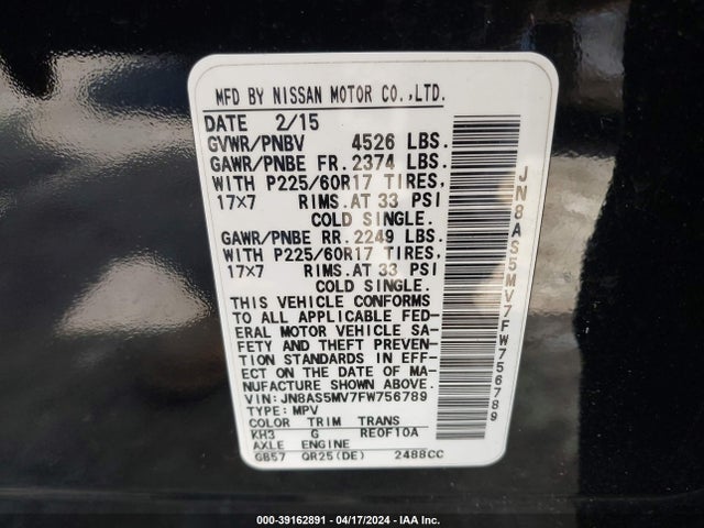 Nissan Rogue Select S 2015 JN8AS5MV7FW756789 Image 9