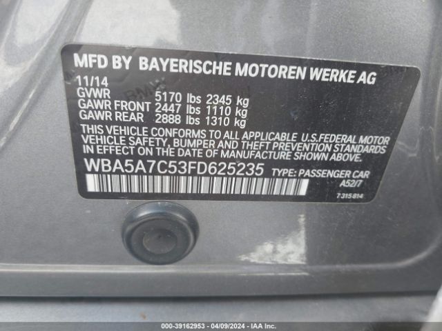 WBA5A7C53FD625235 BMW 528i Xdrive