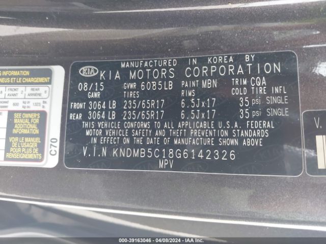 KNDMB5C18G6142326 KIA SEDONA LX