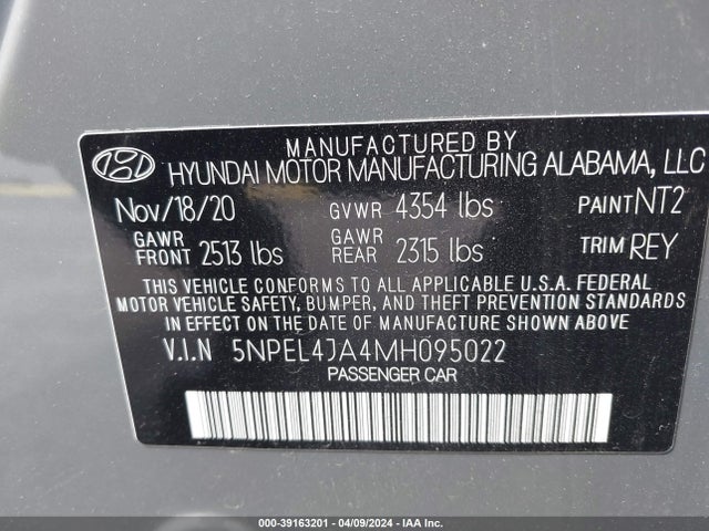 Hyundai SONATA SEL 2021 5NPEL4JA4MH095022 Image 9