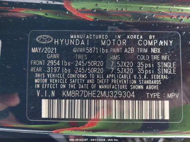 Hyundai Palisade Calligraphy 2021 KM8R7DHE2MU329304 Image 9