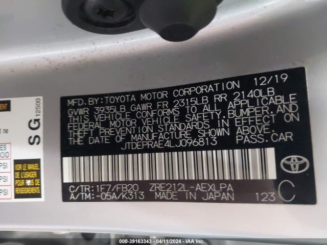 Toyota COROLLA LE 2020 JTDEPRAE4LJ096813 Image 9