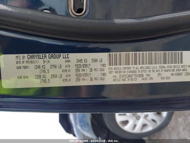 Dodge JOURNEY SE 2015 3C4PDCAB4FT543898 Image 9