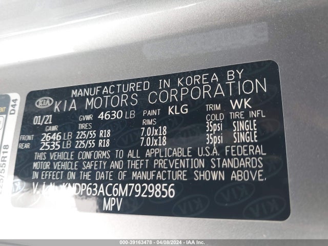 KIA SPORTAGE S 2021 KNDP63AC6M7929856 Image 9