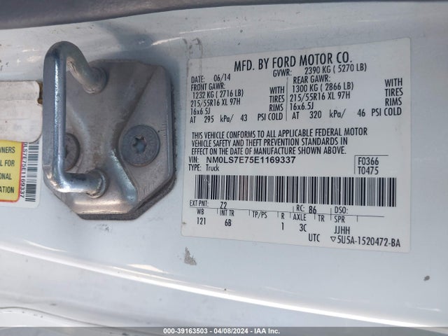 Ford Transit Connect Xl 2014 NM0LS7E75E1169337 Image 9