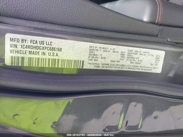 1C4RDHDGXPC686168 Dodge Durango Gt Rwd