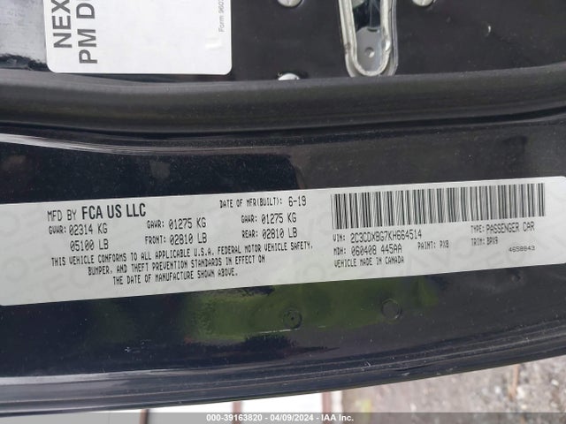 Dodge Charger Sxt 2019 2C3CDXBG7KH664514 Image 9