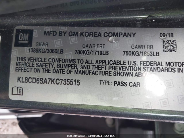 Chevrolet Spark 1lt Cvt 2019 KL8CD6SA7KC735515 Image 9