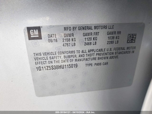 Chevrolet IMPALA LS 2017 1G11Z5S38HU115019 Image 9