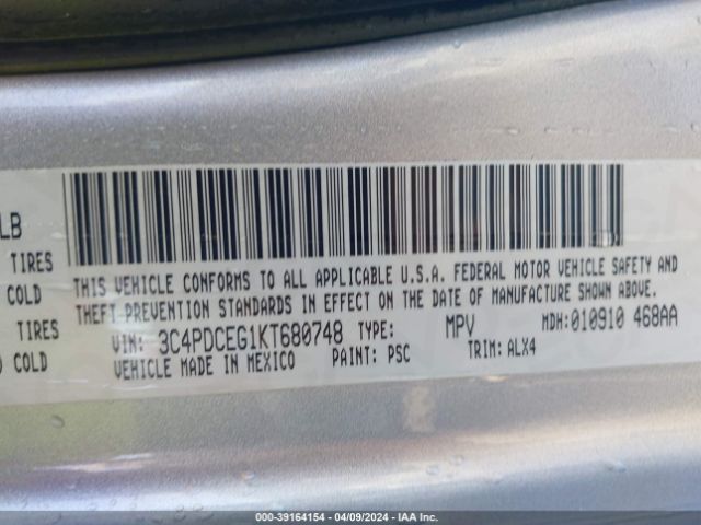 3C4PDCEG1KT680748 Dodge JOURNEY GT