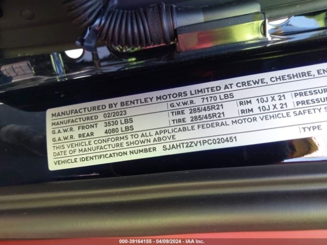 2023 BENTLEY BENTAYGA SJAHT2ZV1PC020451 Photo 8
