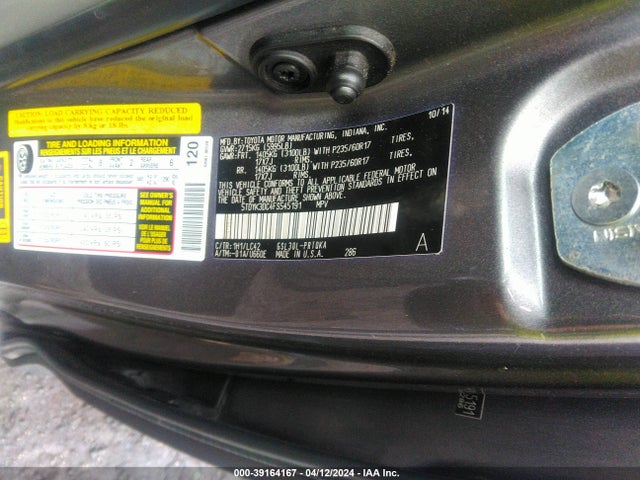 Toyota Sienna Xle 8 Passenger 2015 5TDYK3DC4FS545191 Image 9
