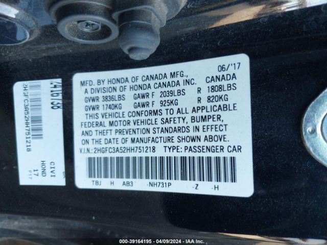 2HGFC3A52HH751218 Honda CIVIC SI