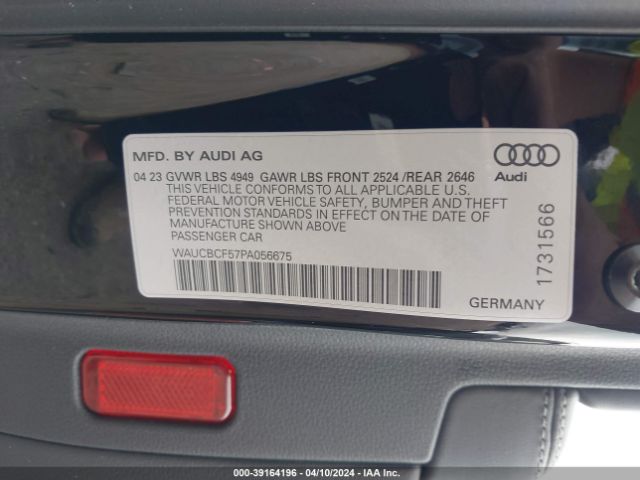 WAUCBCF57PA056675 Audi A5 Sportback Premium Plus 40 Tfsi Quattro S Tronic