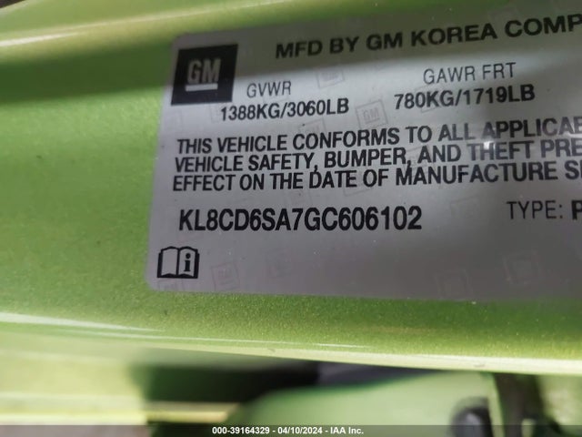 Chevrolet Spark 1lt Cvt 2016 KL8CD6SA7GC606102 Image 9