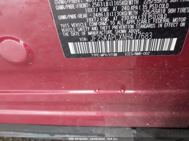 Subaru Forester Limited 2022 JF2SKAPCXNH477683 Image 9