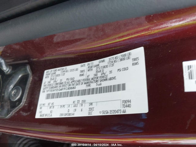 Ford F-150 King Ranch 2015 1FTEW1EG4FFC85680 Image 8