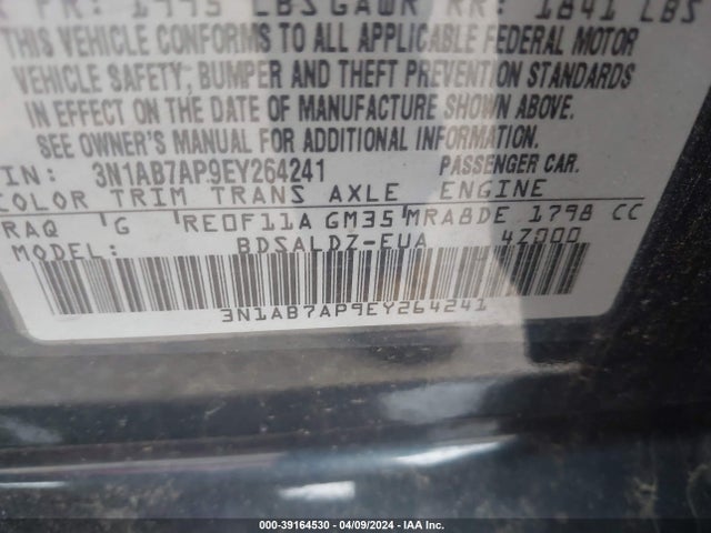 Nissan SENTRA SV 2014 3N1AB7AP9EY264241 Image 9