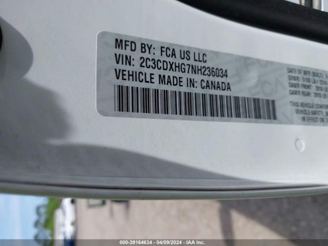 2C3CDXHG7NH236034 Dodge Charger Gt Rwd