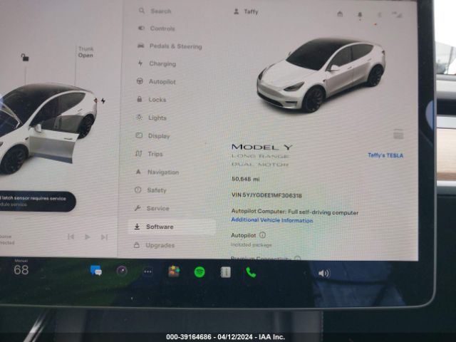5YJYGDEE1MF306318 Tesla Model Y Long Range Dual Motor All-wheel Drive