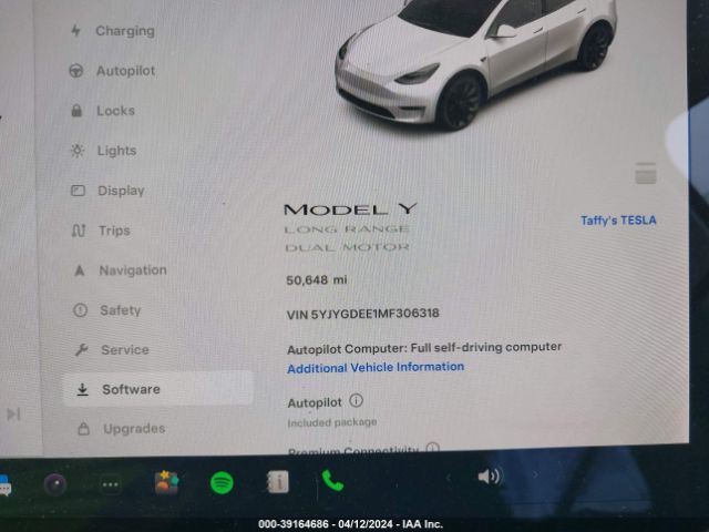 5YJYGDEE1MF306318 Tesla Model Y Long Range Dual Motor All-wheel Drive
