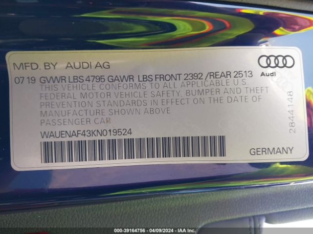 WAUENAF43KN019524 Audi A4 45 Premium