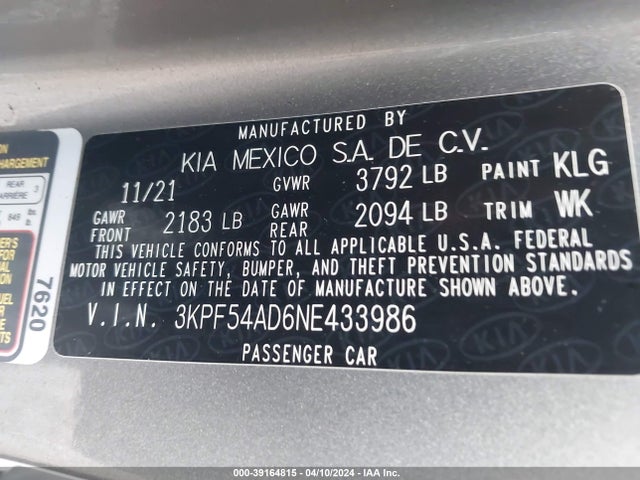 KIA Forte Gt-line 2022 3KPF54AD6NE433986 Image 9