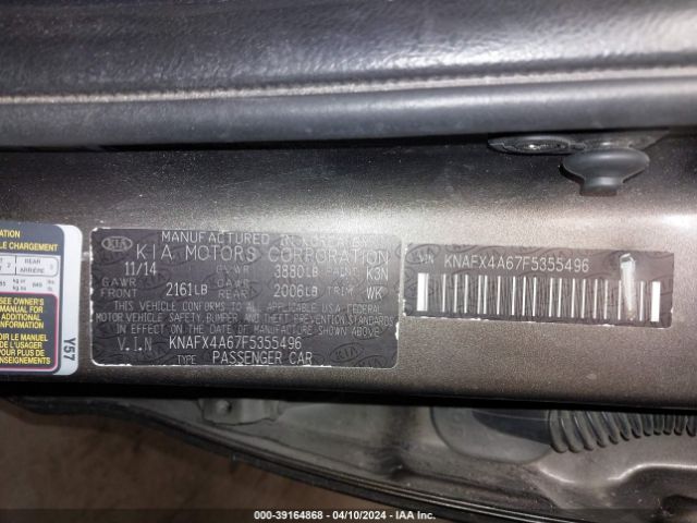 KNAFX4A67F5355496 KIA FORTE LX