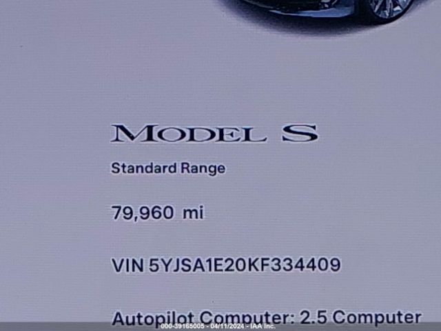 5YJSA1E20KF334409 Tesla Model S 100d/75d/long Range/standard Range
