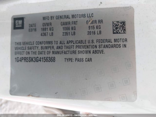 1G4PR5SK3G4156368 Buick Verano Convenience Group