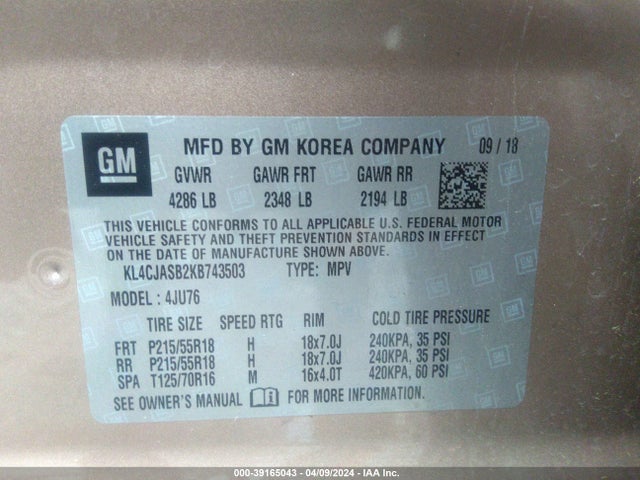 Buick Encore Fwd Preferred 2019 KL4CJASB2KB743503 Image 9