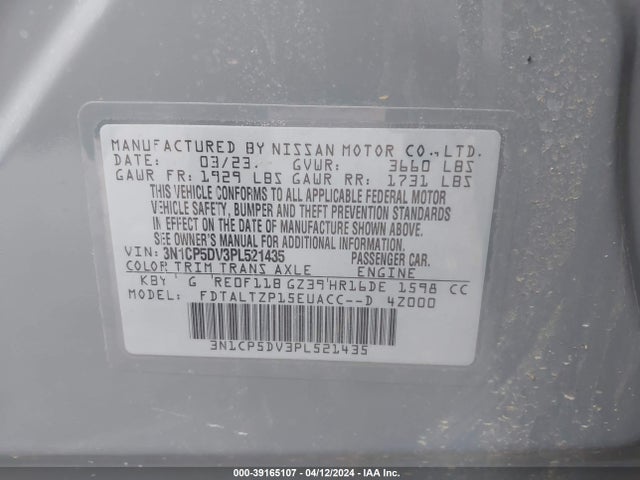 Nissan Kicks Sr Xtronic Cvt 2023 3N1CP5DV3PL521435 Image 9