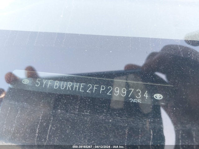 Toyota COROLLA LE 2015 5YFBURHE2FP299734 Image 9