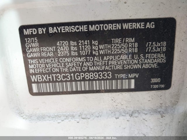 BMW X1 Xdrive28i 2016 WBXHT3C31GP889333 Image 9