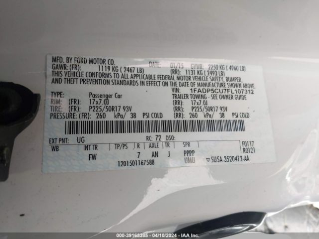 1FADP5CU7FL107312 Ford C-max Energi Sel