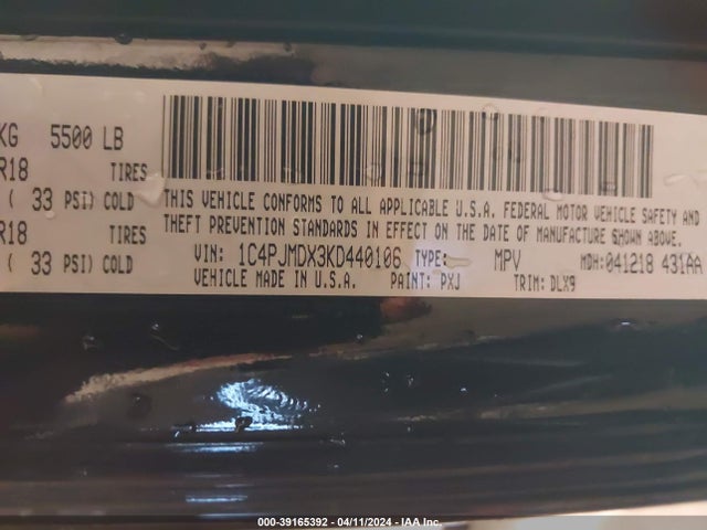 Jeep Cherokee Limited 4x4 2019 1C4PJMDX3KD440106 Image 9