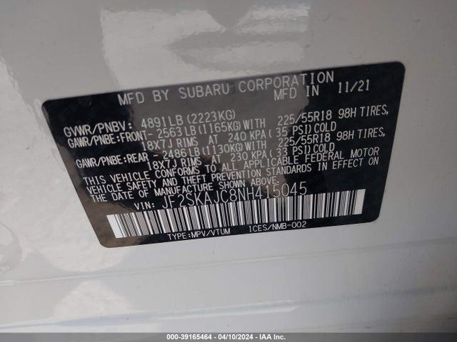 Subaru Forester Sport 2022 JF2SKAJC8NH415045 Image 9