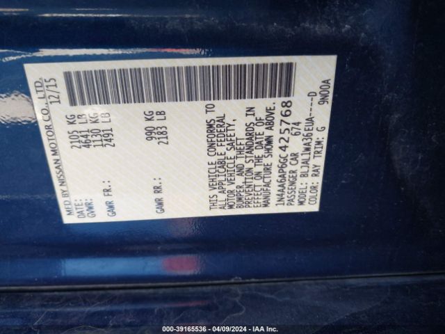 1N4AA6AP6GC425768 Nissan Maxima 3.5 Sr
