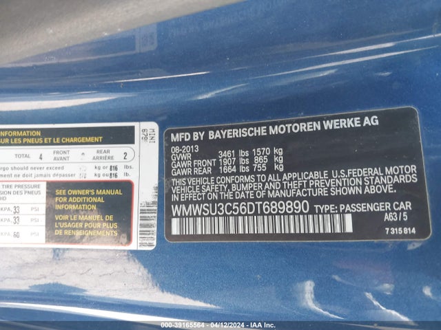 2013 MINI HARDTOP WMWSU3C56DT689890 Photo 8